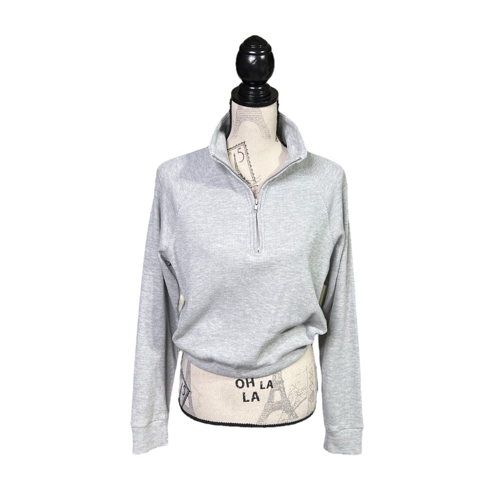 Garage M‎ Waffle Knit Quarter Zip Pullover Sweatshirt